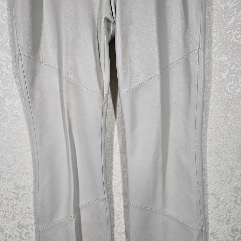 Venus Williams Wilsons Leather Pants sz 8 Beige Flare Leg Lined READ - Picture 3 of 15
